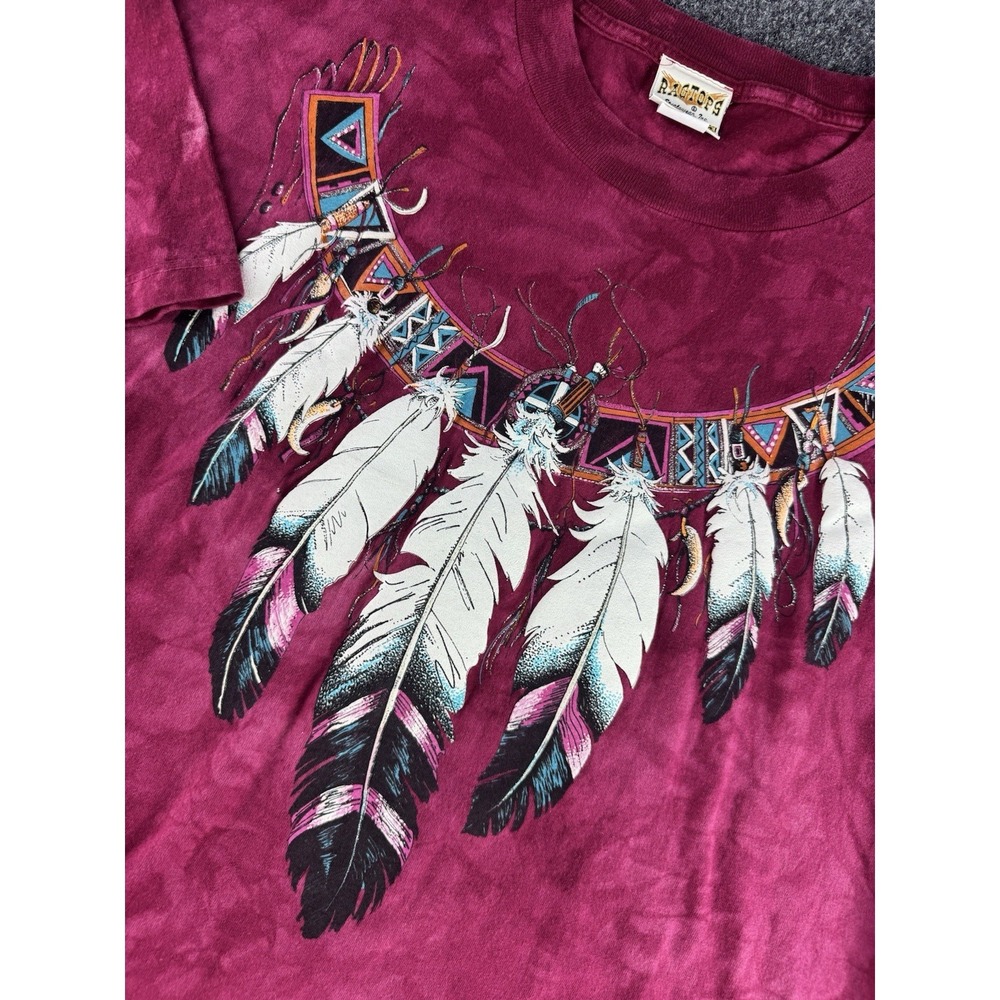 VTG 90s Native American Dreamcatcher T Shirt XL Tie Dye Made USA Graphic
